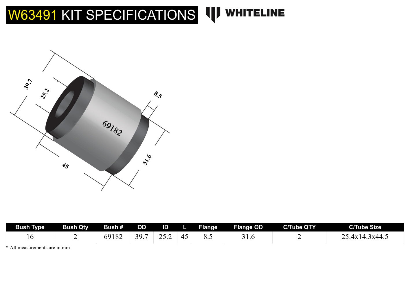 Whiteline Bushing Kit Hyundai I30N