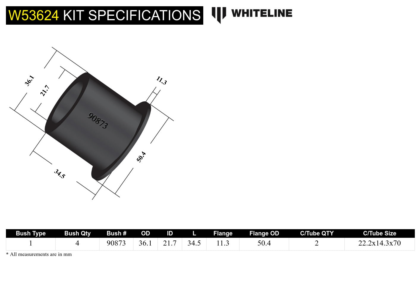 Whiteline Draagarmbussen Nissan GTR R35