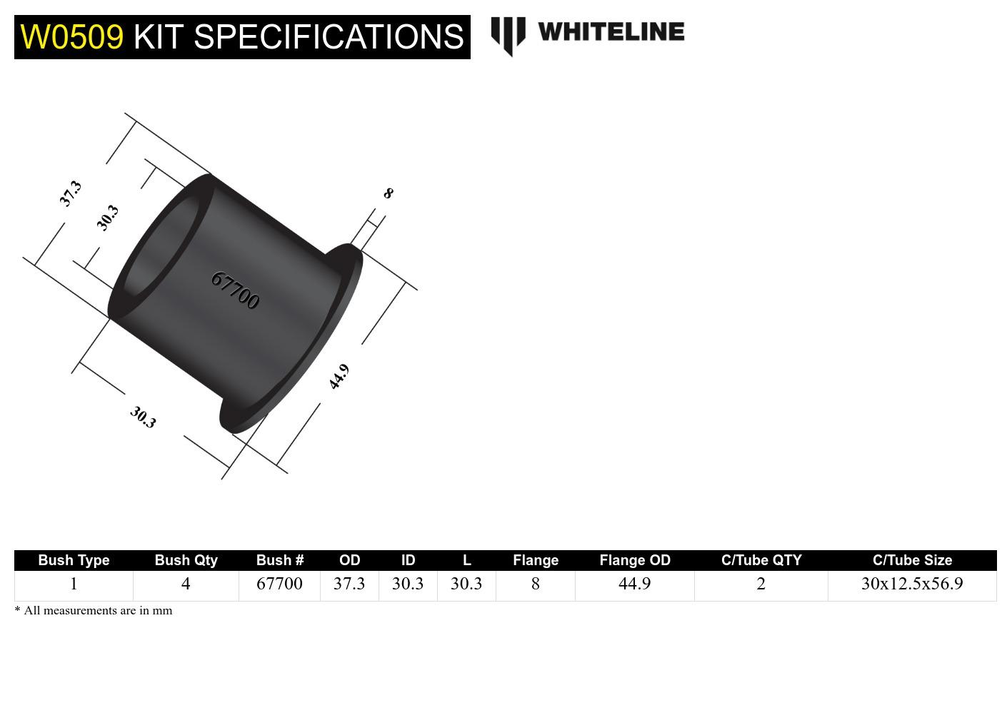 Whiteline Draagarmbussen Subaru BRZ / Toyota GT86
