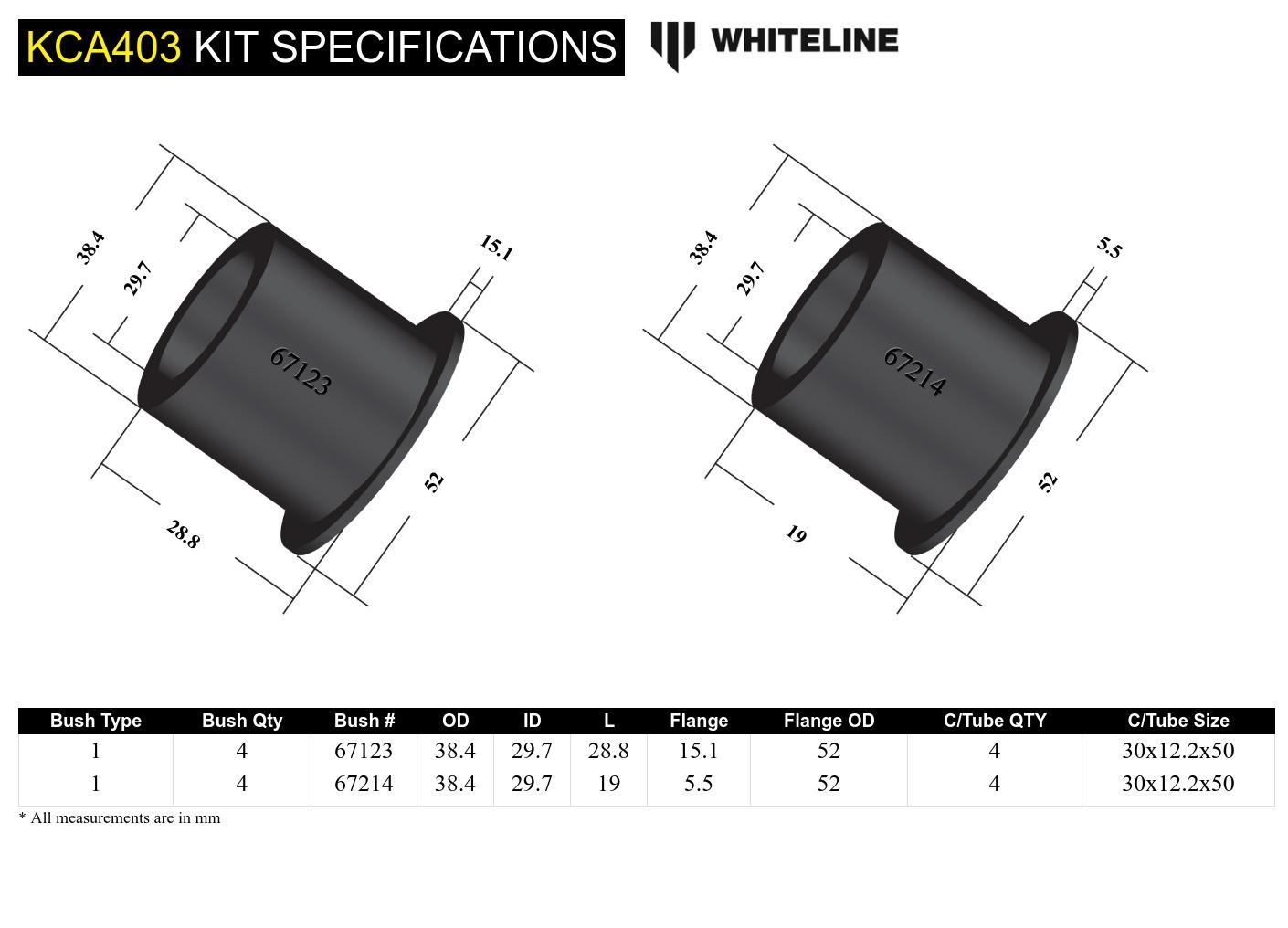 Whiteline Draagarmen bovenste bussen Nissan GTR R35