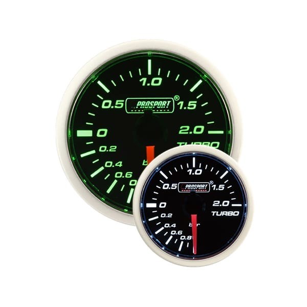 Boostmètre électronique Prosport 52 mm vert blanc