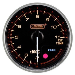 Prosport Supreme 52mm Uitlaat Thermometer Wit Rood