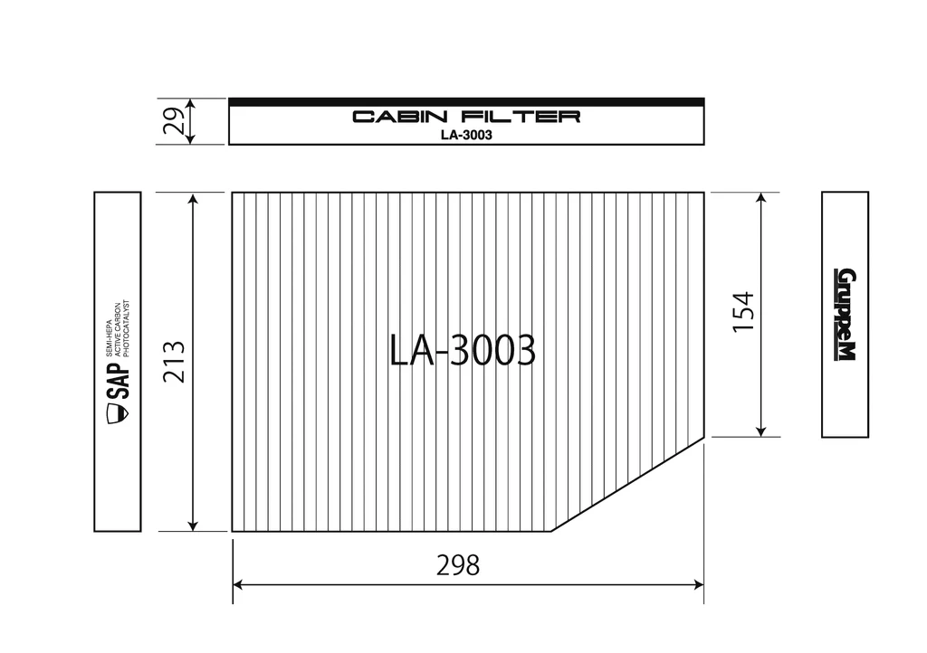 Gruppe M Filtre Hepa Toyota Supra GR 3.0 A90 BMW G2x 3