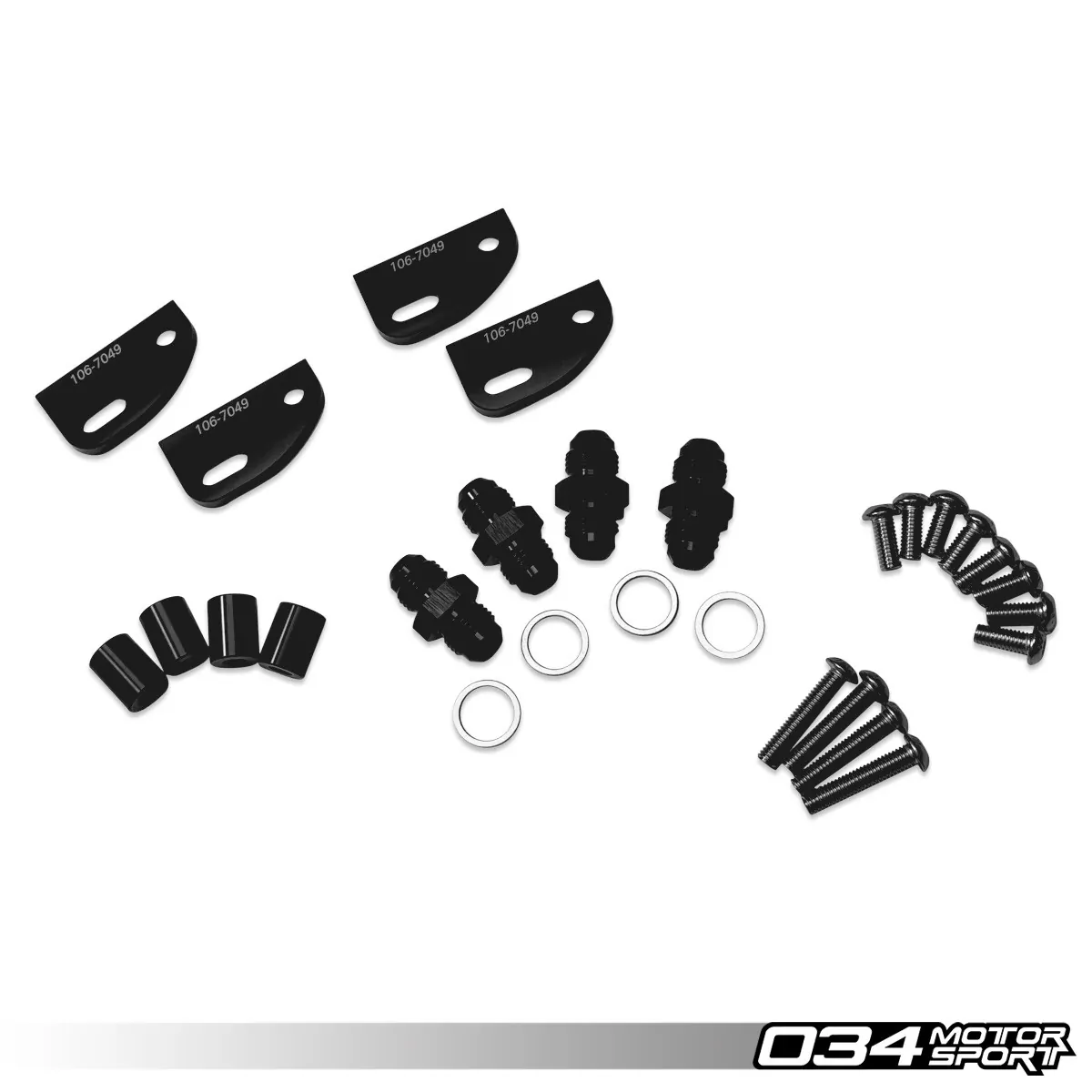 034 Motorsport Fuel Rail Set de aluminio con soportes 04