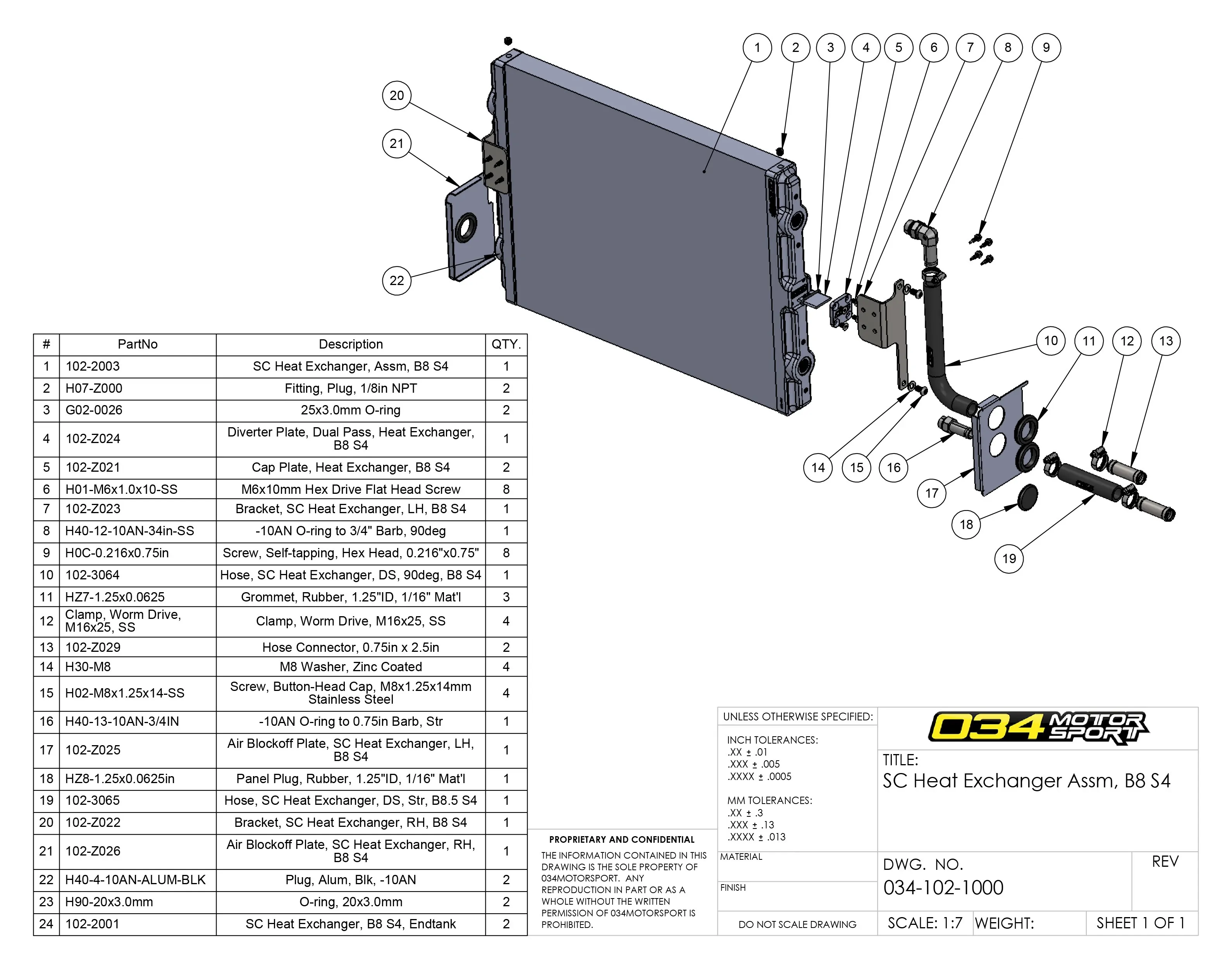 Kit di aggiornamento dello scambiatore di calore del compressore per Audi B8 B8.5 S4 10