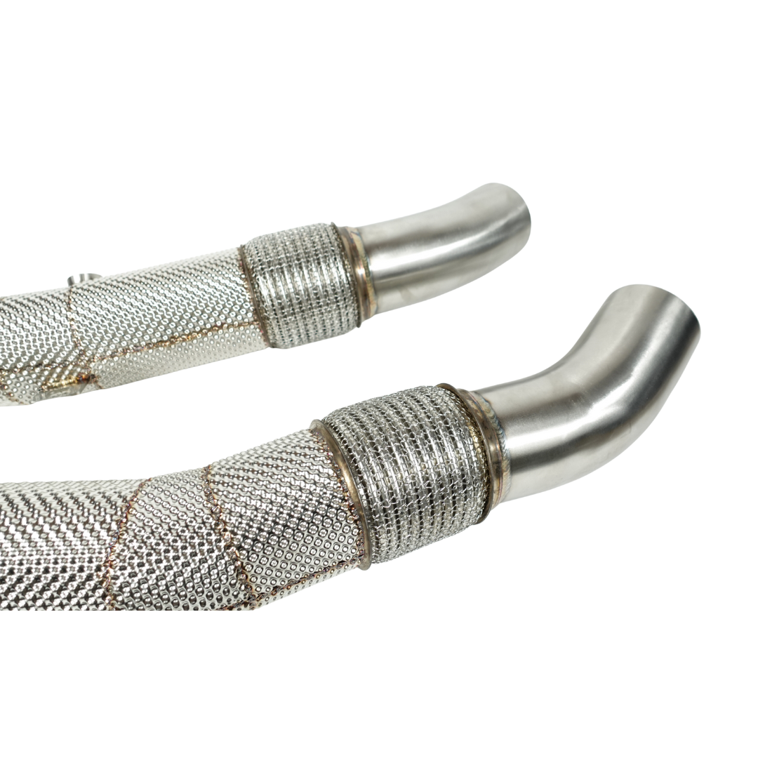 Endura Downpipe with heat shield Audi RS6 RS7 S6 S7 C7 S8 D4 - Including Midpipes - Decat / Sportcat