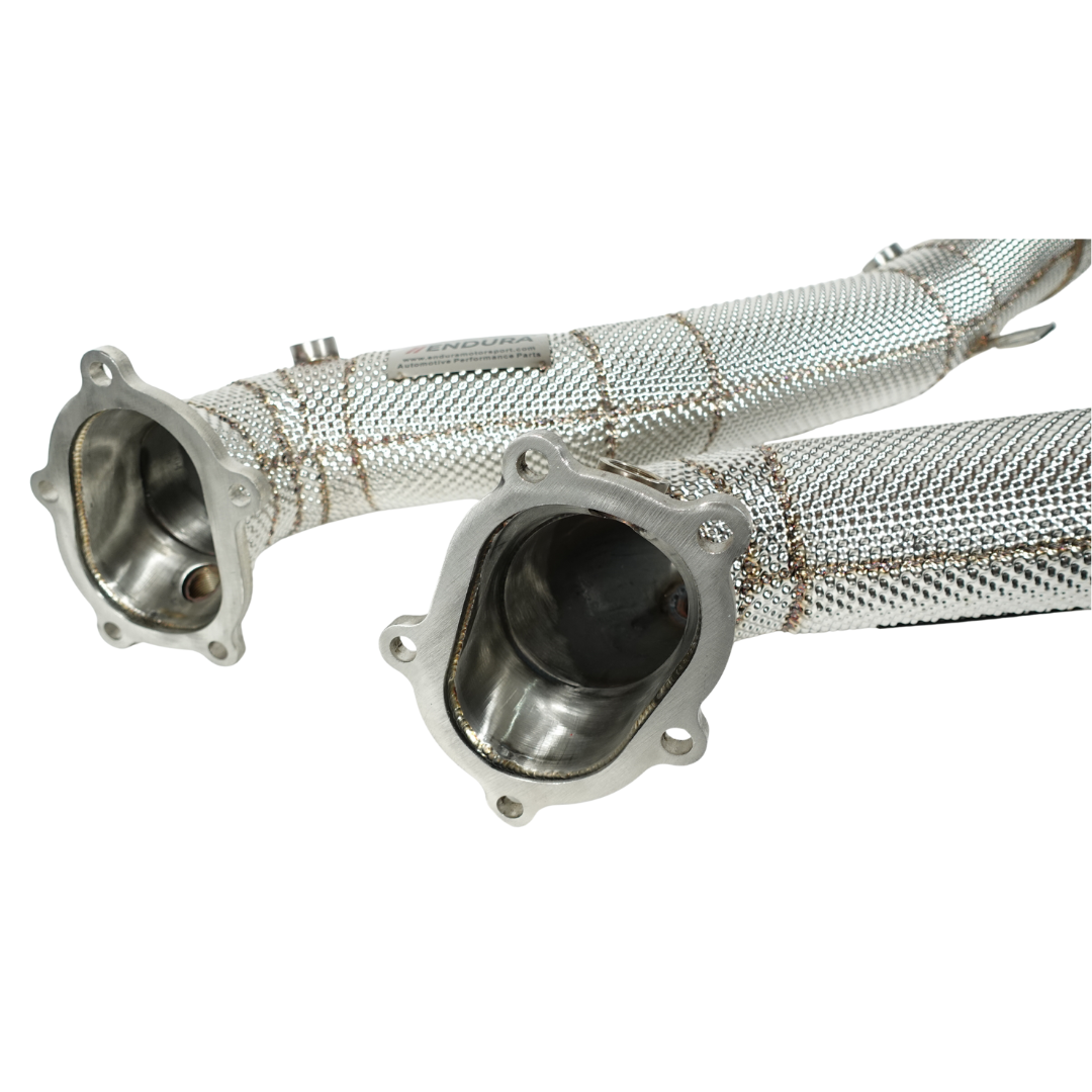 Endura Downpipe with heat shield Audi RS6 RS7 S6 S7 C7 S8 D4 - Including Midpipes - Decat / Sportcat